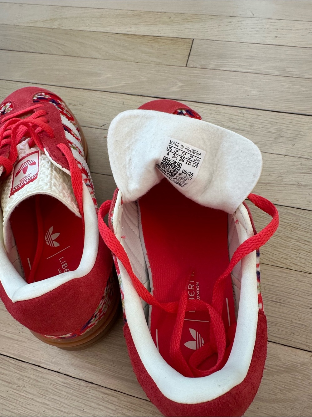adidas Women’s Red Floral Sneakers - Picture 3 of 3